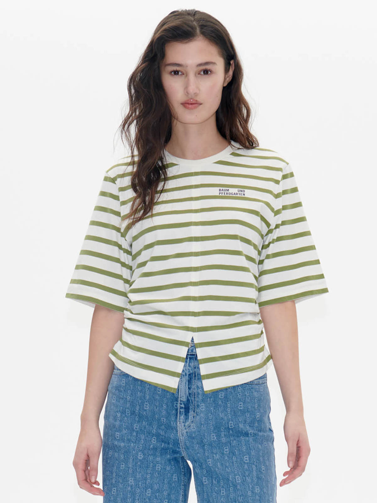 Baum und Pferdgarten Juma T-shirt - Green Stripe | Garmentory