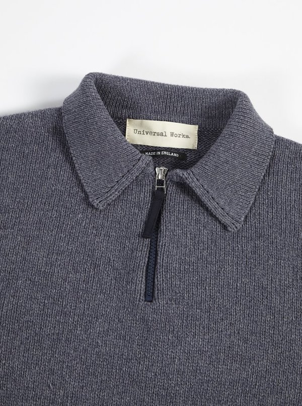 Universal Works Zip Knit Sweater - Navy Universal Works Zip Knit Sweater - Navy