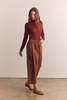 amente Pleated Drawstring Pants - Red Bean - Thumbnail 6