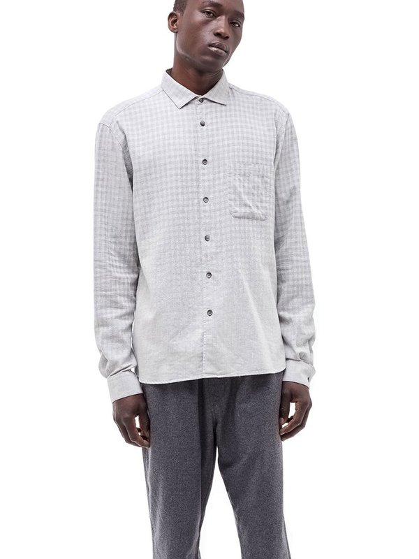 YMC Curtis Check Shirt in Light Grey YMC Curtis Check Shirt in Light Grey
