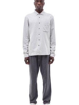 YMC Curtis Check Shirt in Light Grey YMC Curtis Check Shirt in Light Grey