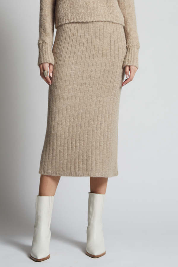 Eleven Six Pia Tube Skirt - Oatmeal Melange