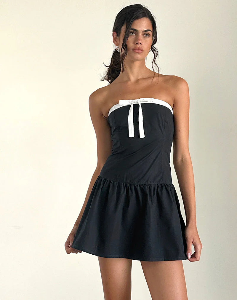 Motel Faelas Mini Dress - Black/White | Garmentory