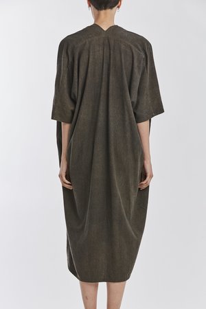Studio Sale: Muse Dress, Oversized, Silk Noil in Coal Studio Sale: Muse Dress, Oversized, Silk Noil in Coal