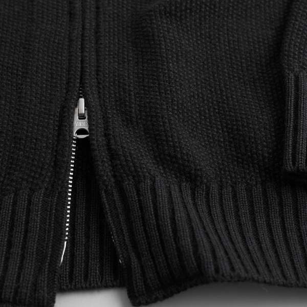 Still By Hand Zip Up Cardigan - Black Navy | Garmentory