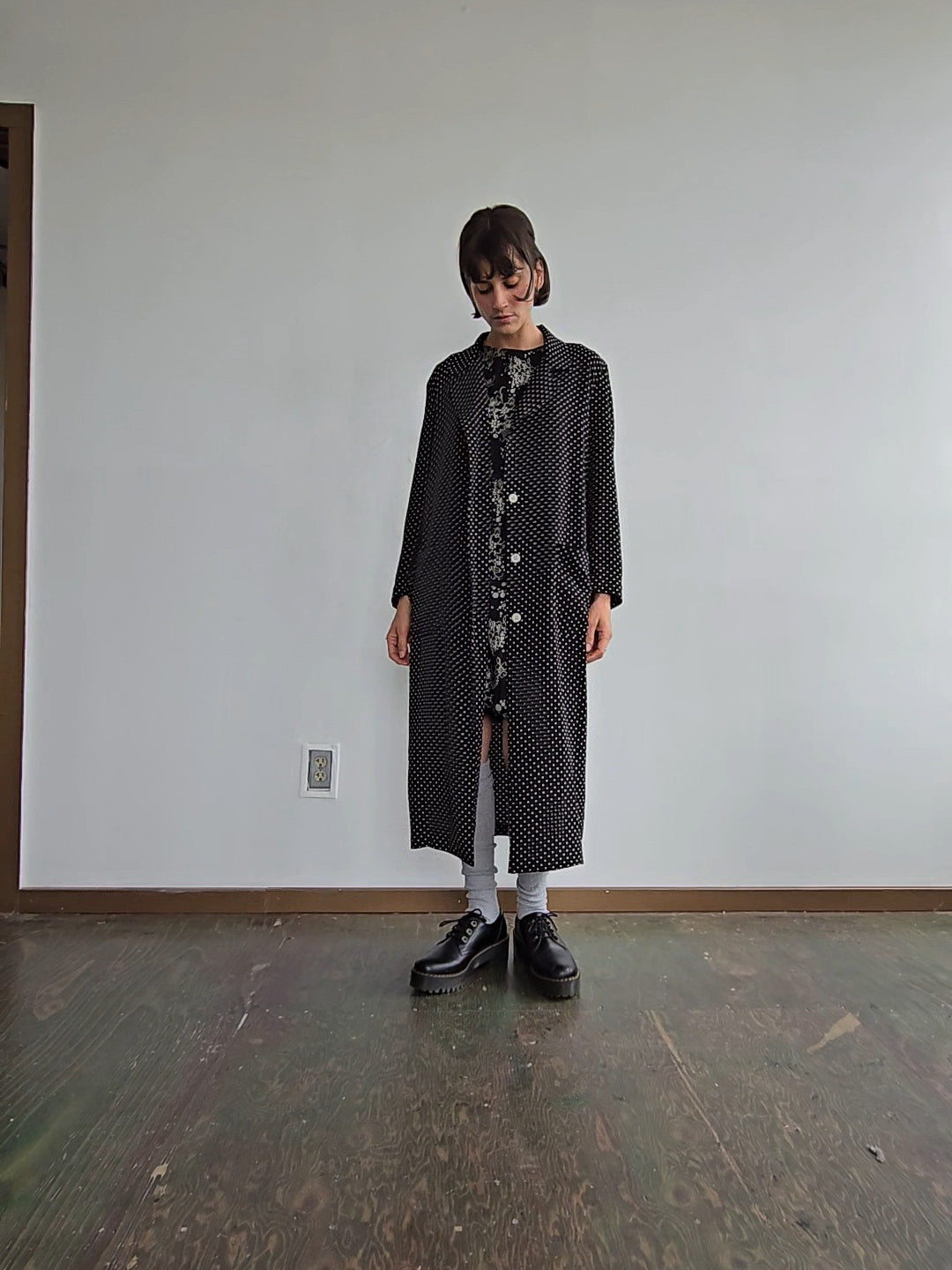 Vintage Agnes B Dotted Jacket - Black/White | Garmentory