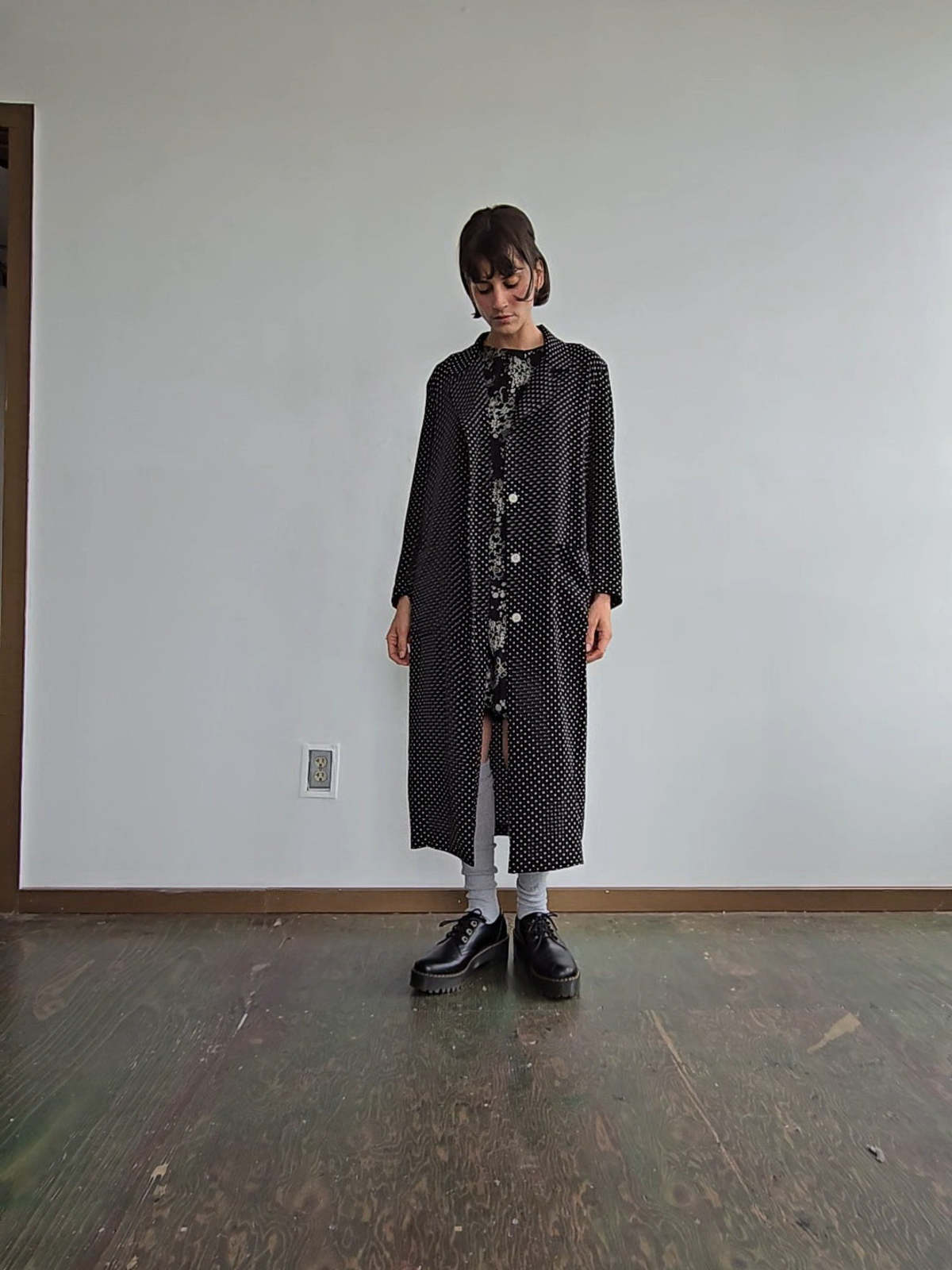 Vintage Agnes B Dotted Jacket - Black/White | Garmentory