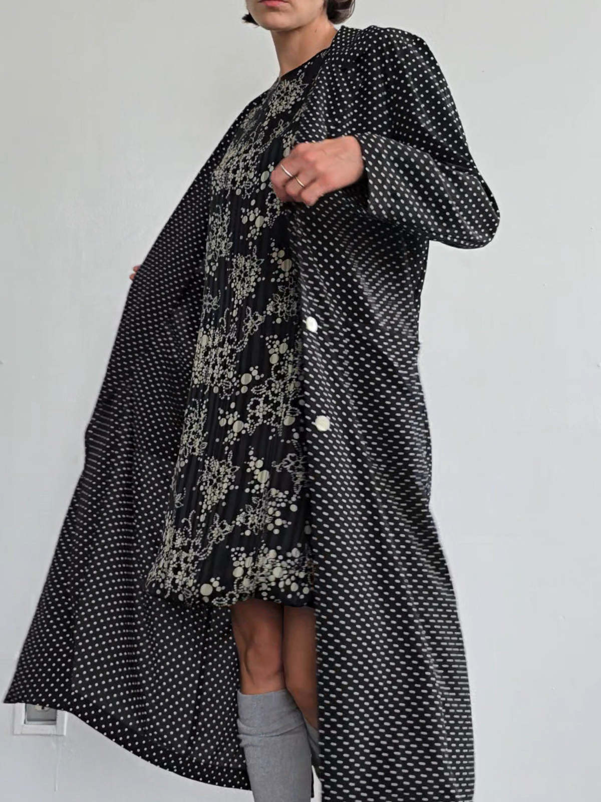Vintage Agnes B Dotted Jacket - Black/White | Garmentory