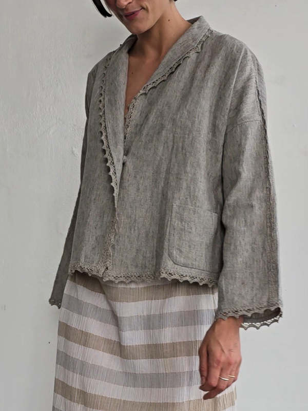 ほぼ未使用 19SS HaaT ISSEY MIYAKE 総柄 ジャケット Vintage Haat Issey Miyake Woven Jacket - Pale Grey | Garmentory