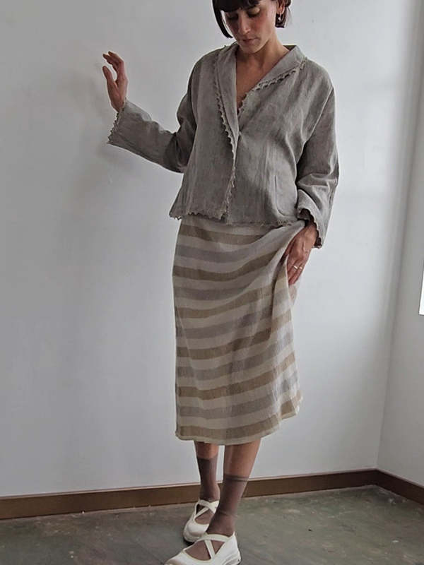 Vintage Haat Issey Miyake Woven Jacket - Pale Grey | Garmentory