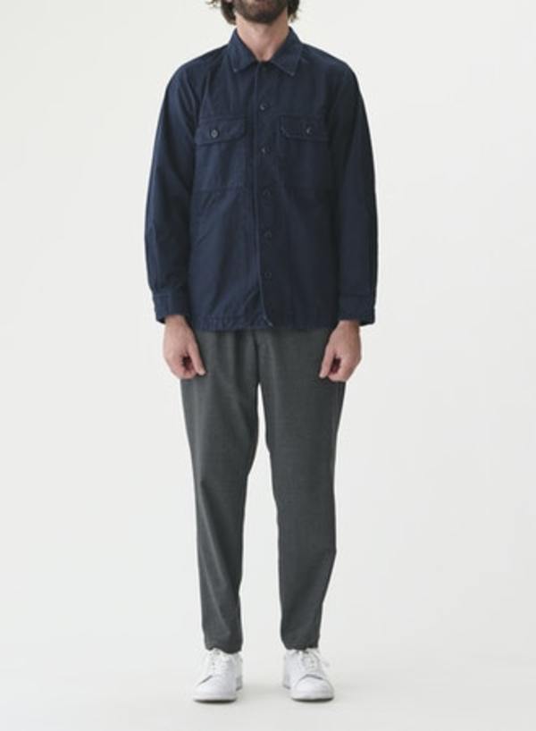 Sage de Cret Co/Li Back Satin Shirt Jacket - Navy | Garmentory