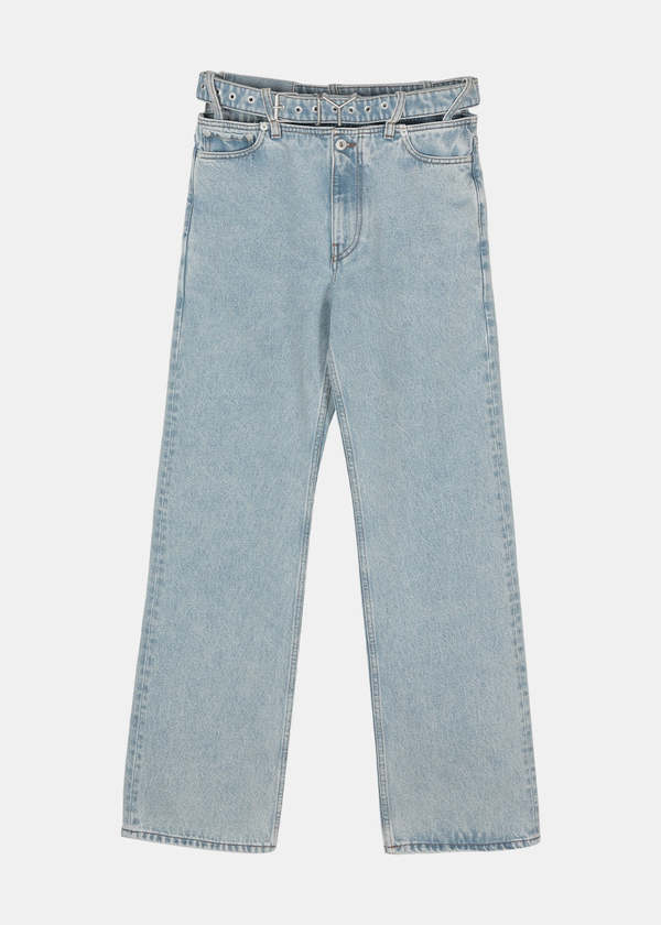 Y/project Blue Evergreen Belt Jeans - Evergreen Ice Blue