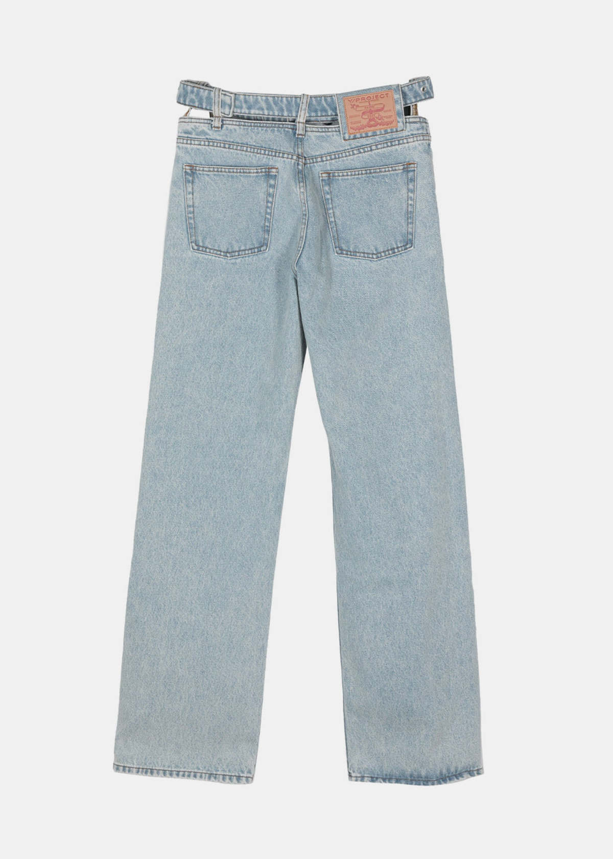 デニム・ジーパン Y/PROJECT 'Evergreen Y Belt' jeans Light Blue Blue-Evergreen-Belt-Jeans-