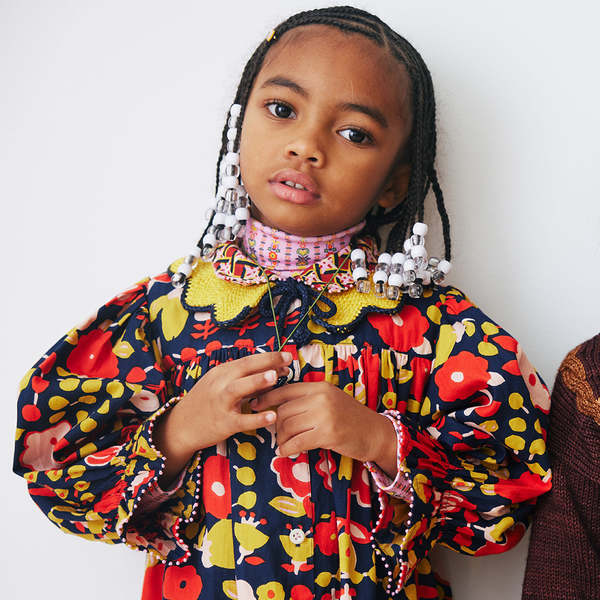 Kids Misha & Puff Flower Collar - Mango Yellow | Garmentory
