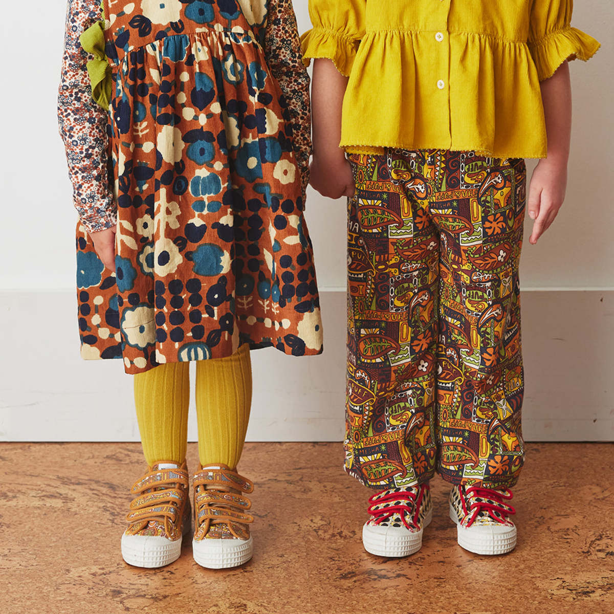 【Noel.】misha&puff FOX GROOVY PAISLEY Misha & Puff x Novesta Child High Top Velcro Shoes Rose Gold
