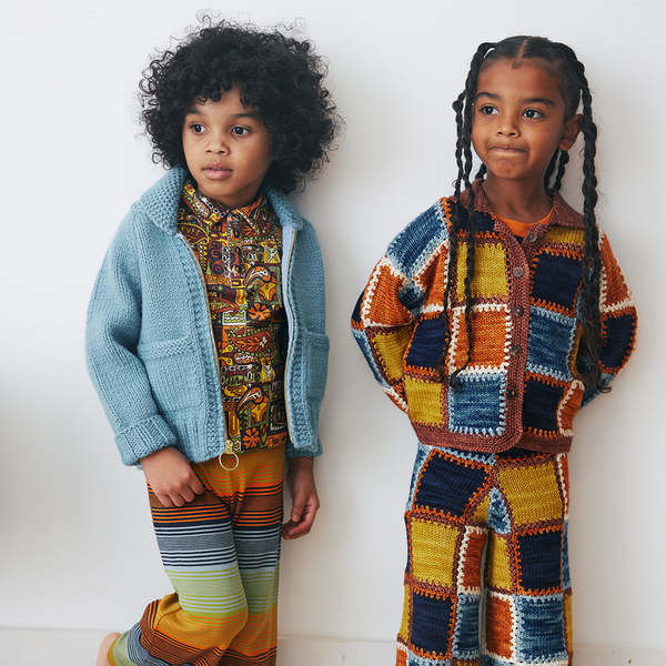 Kids Misha & Puff Ladder Square Cardigan - Chestnut Brown | Garmentory