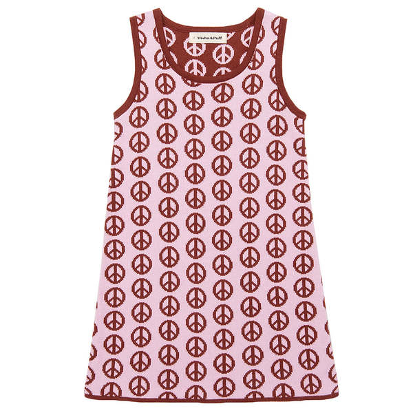 misha&puff／Jacquard Dress／6y Kids Misha & Puff Prudence Dress - Pink Lilac Peace Jacquard