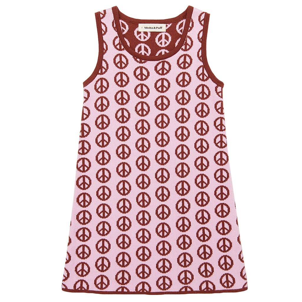 Kids Misha & Puff Prudence Dress - Pink Lilac Peace Jacquard