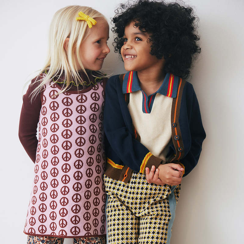 Kids Misha & Puff Prudence Dress - Pink Lilac Peace Jacquard