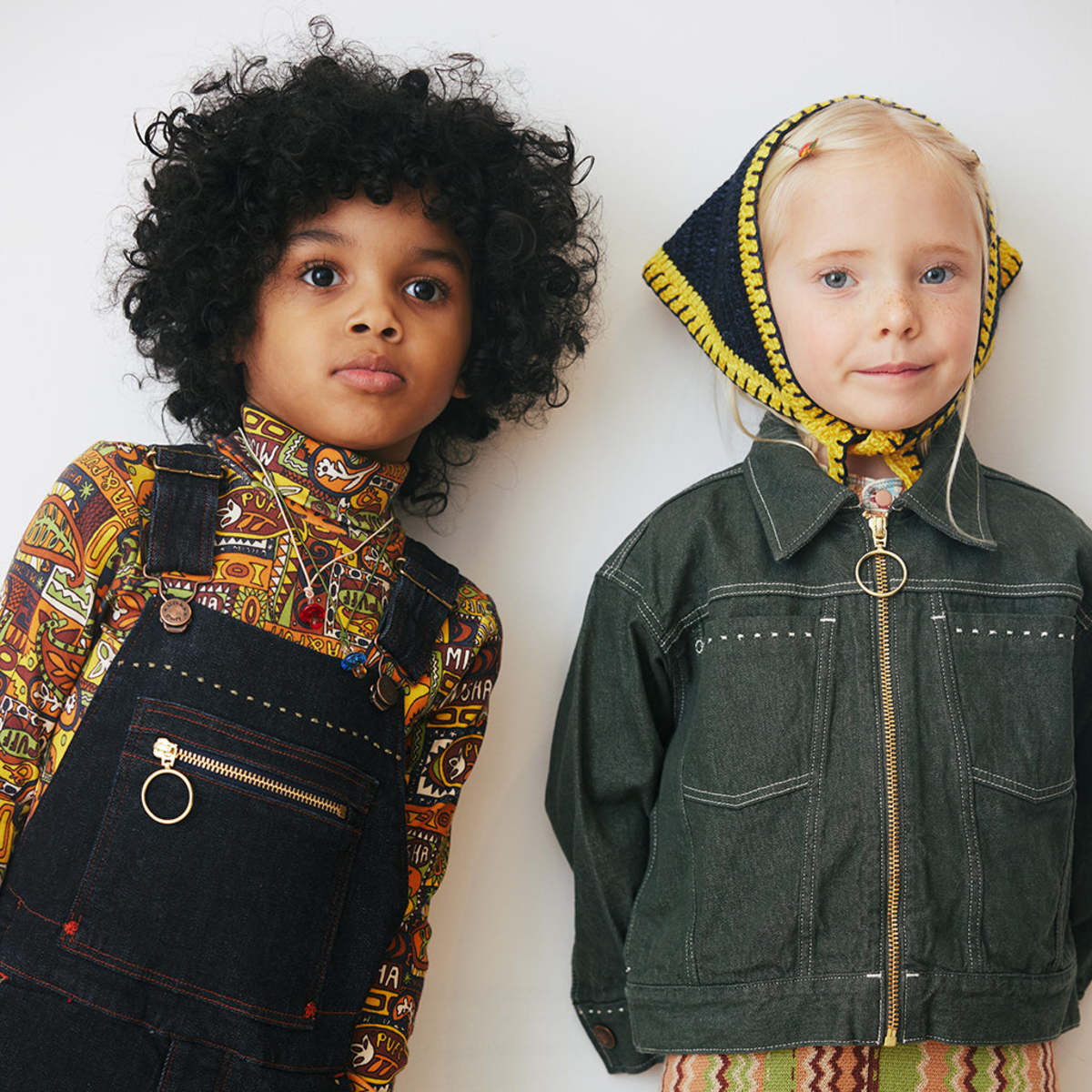 Kids Misha & Puff Turtleneck T-shirt - Fox Brown Groovy Paisley