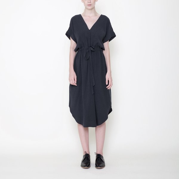 7115 by Szeki Signature Reversible Drawstring Dress - Charcoal 7115 by Szeki Signature Reversible Drawstring Dress - Charcoal