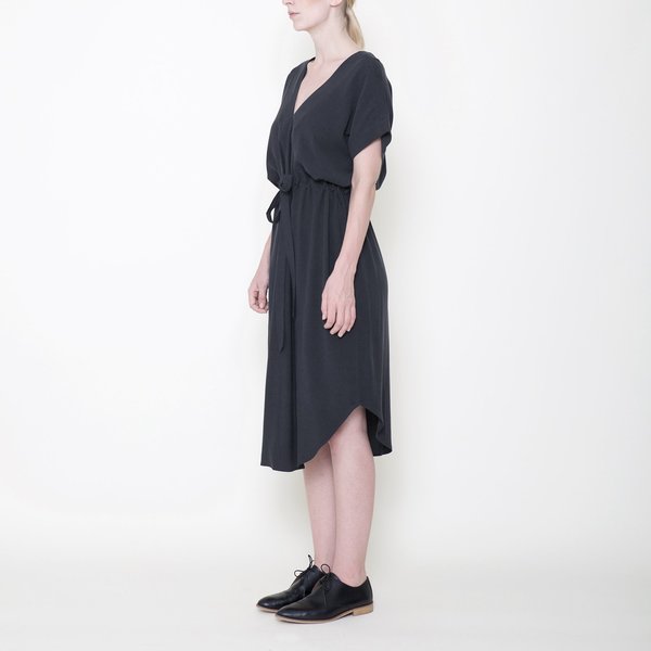 7115 by Szeki Signature Reversible Drawstring Dress - Charcoal 7115 by Szeki Signature Reversible Drawstring Dress - Charcoal
