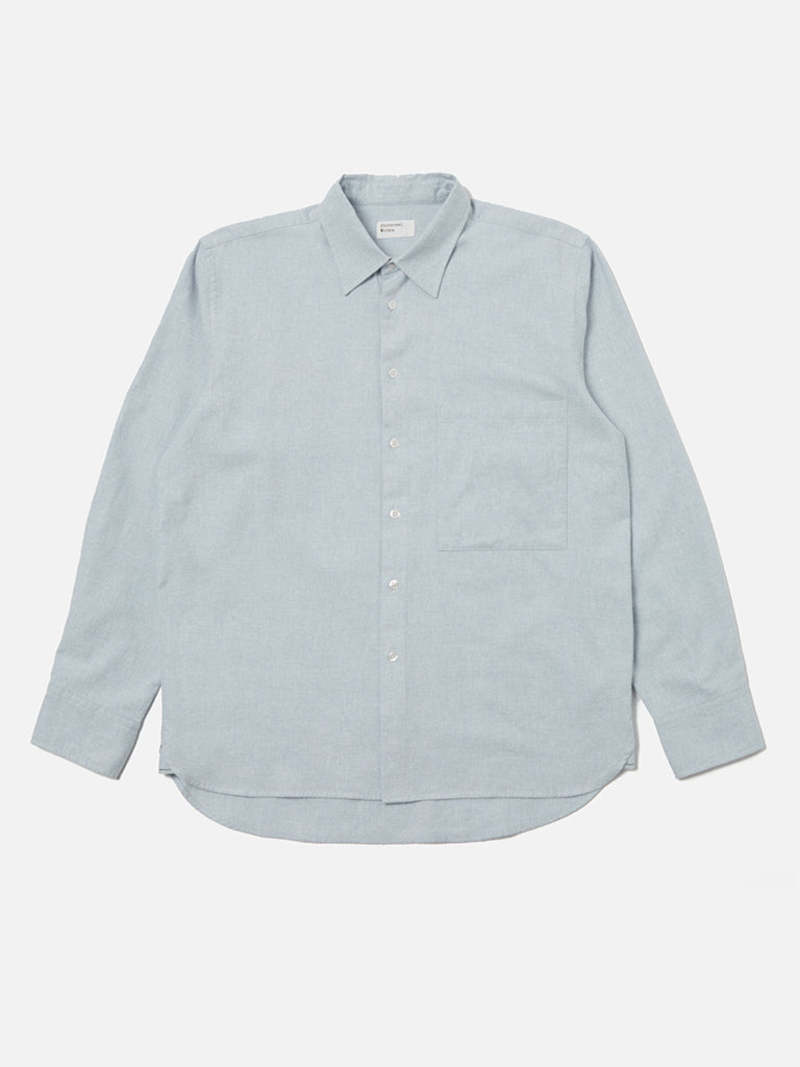 Universal Works Flannel Square Pocket Shirt - Blue | Garmentory