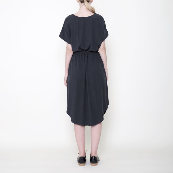 7115 by Szeki Signature Reversible Drawstring Dress - Charcoal 7115 by Szeki Signature Reversible Drawstring Dress - Charcoal