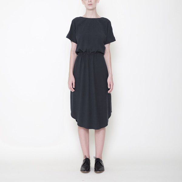7115 by Szeki Signature Reversible Drawstring Dress - Charcoal 7115 by Szeki Signature Reversible Drawstring Dress - Charcoal