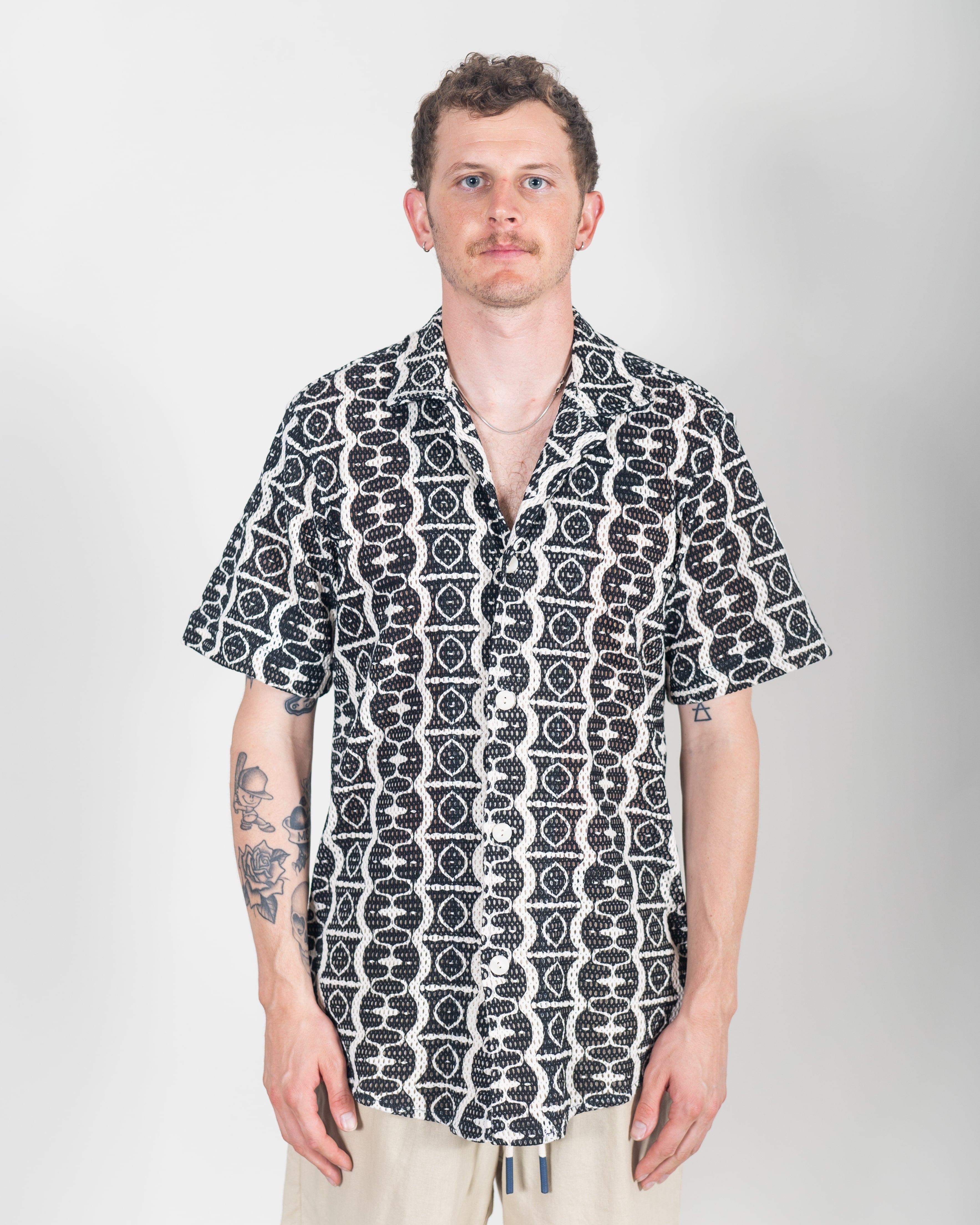 OAS Sサイズ　ポルトガル製 Hypnotise Cuba Net 半袖シャツ Oas Hypnotise Cuba Net Shirt | Garmentory