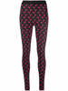 MARINE SERRE Moon Printed Jersey Stirrup Leggings - Black/Red - Thumbnail 1