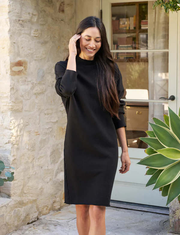 Frank & Eileen Izzie Sweatshirt Party Dress - Black