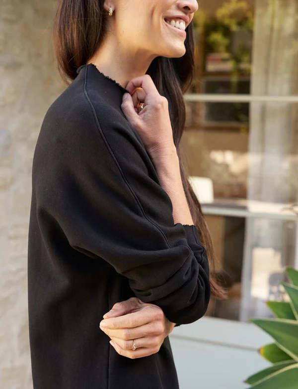 Frank & Eileen Izzie Sweatshirt Party Dress - Black