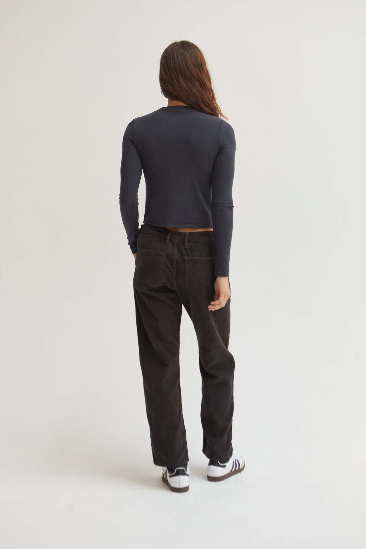 Asher Libby Ribbed LS Tee - Vintage Black | Garmentory