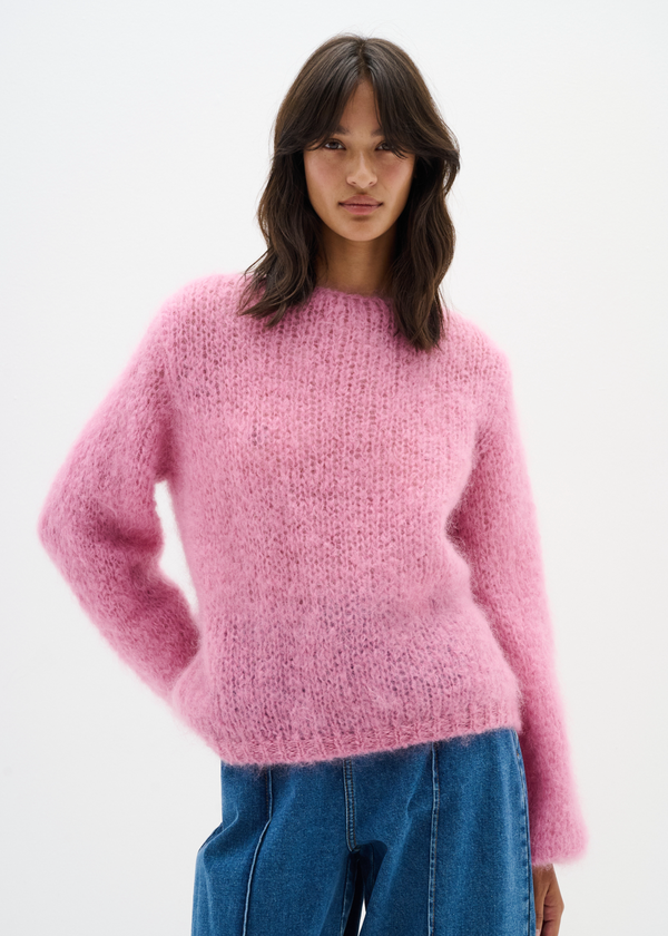 シモーネロシャ　ピンク　ビジューニット ビス VIS モヘアタッチシアーニット （ピンク（63）） -ファッション