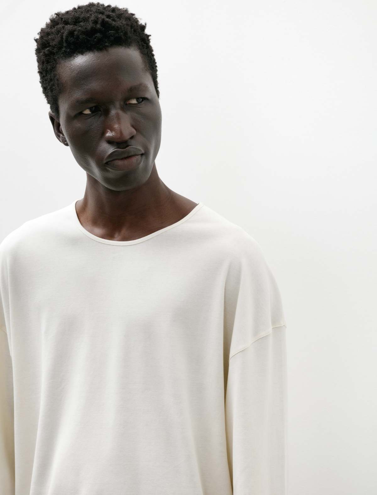 Lemaire LS Relaxed Tee - Light Cream | Garmentory