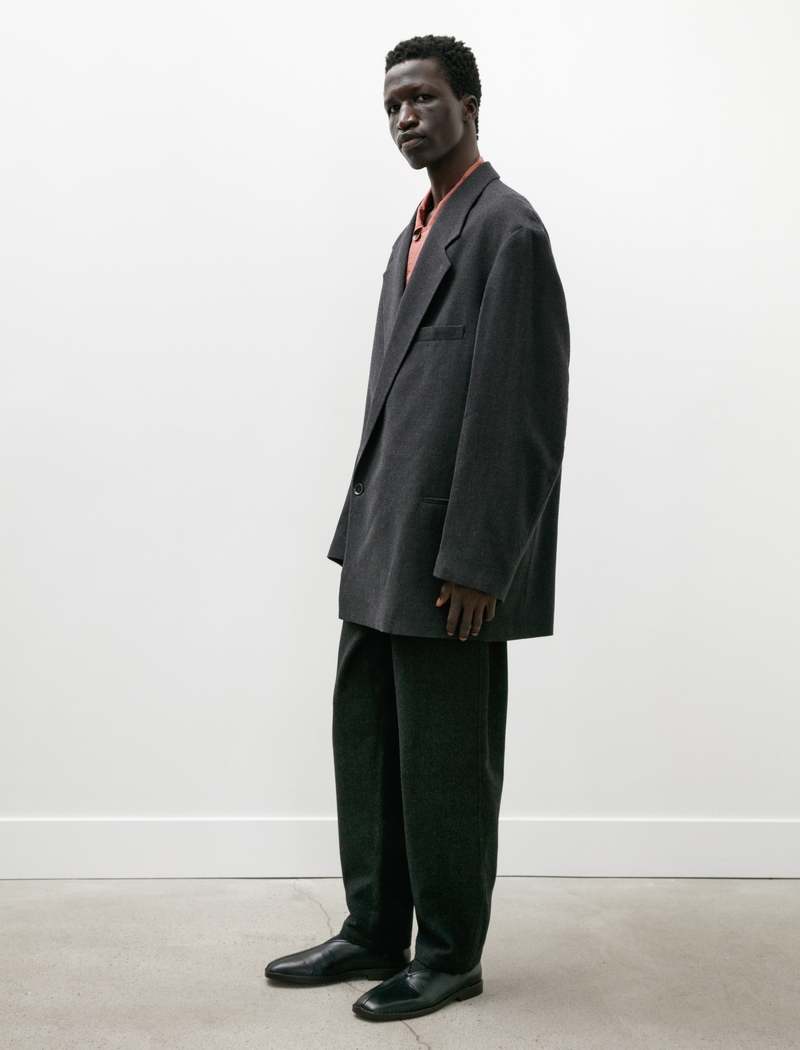 Lemaire Short Maxi DB Coat - Anthracite Grey | Garmentory