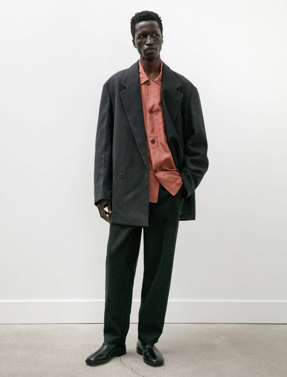 【新品】23aw lemaire maxi db coat Lemaire Maxi DB Coat in Black Curated at Jake and Jones