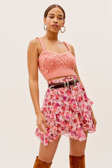 knee length dresses for ladies For Love & Lemons Clementine Mini Dress – Mikinola main image 1
