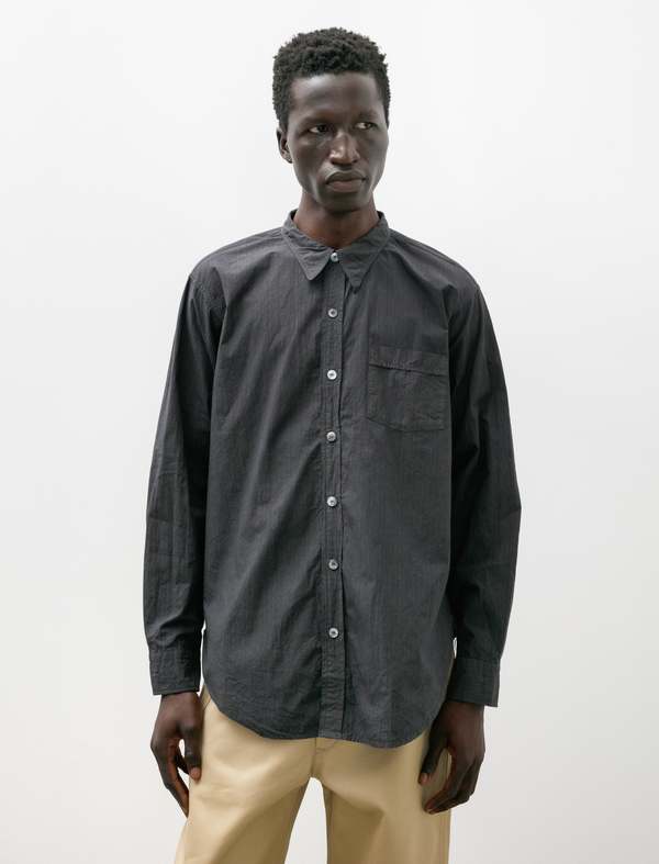 Taiga Takahashi Mens Lot 106 Narrow Collar Shirt - Charcoal