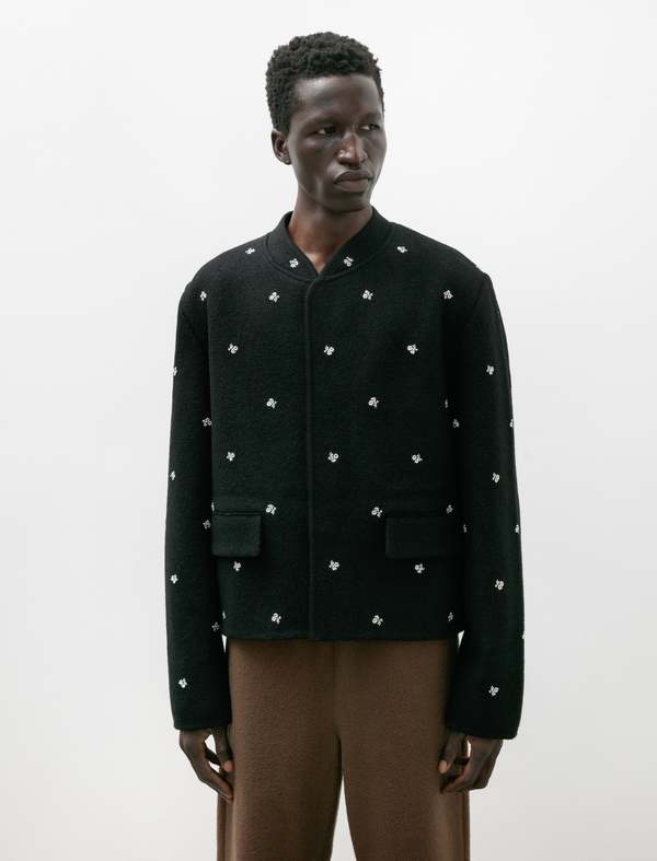 WALKER FLOWERS/WALKER JACKET UTILITY/ジャケット/XXL/ウール/BLK/総柄 RIER | Walker jacket city crop flowers black | 100% natural wool | made in  Austria | Rier