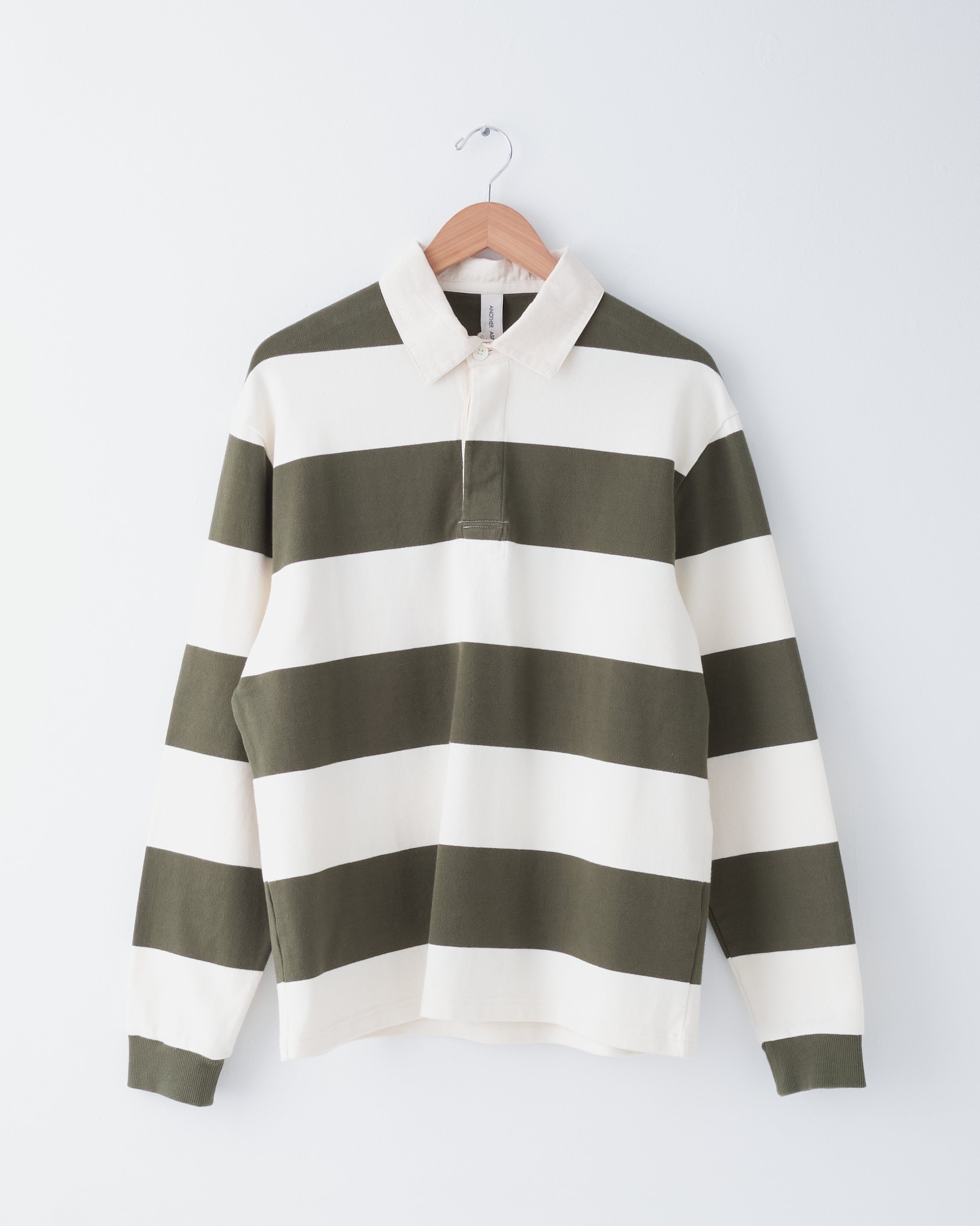 Another Aspect Rugby Polo 1.0 - Green/Ecru Stripe | Garmentory