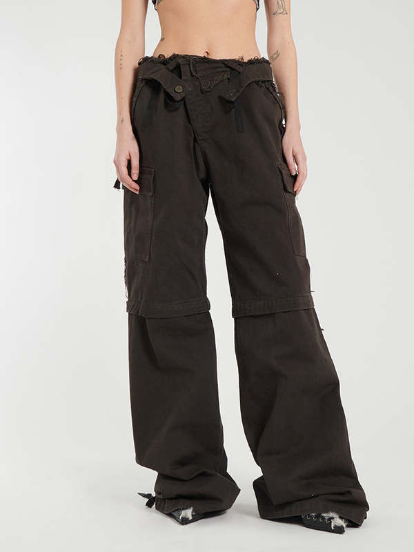 Ottolinger Baggy Cargo Pants - Dark Brown | Garmentory