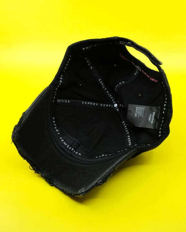 Martine Rose Cut Peak Back Cap - Washed Black | Garmentory