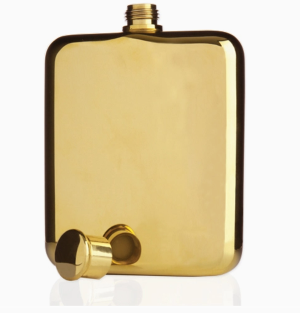 Viski Polished Plated Flask - Gold