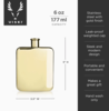 Viski Polished Plated Flask - Gold - Thumbnail 5