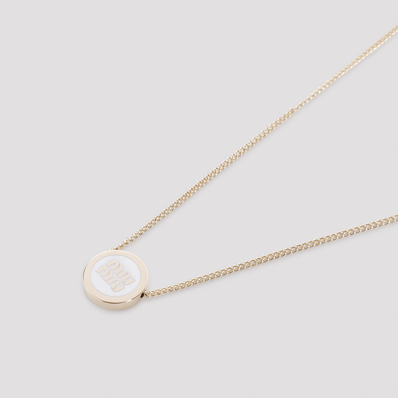 ミュウミュウ Miu Miu Brass Necklace Miu Miu Brass Necklace - Bianco | Garmentory
