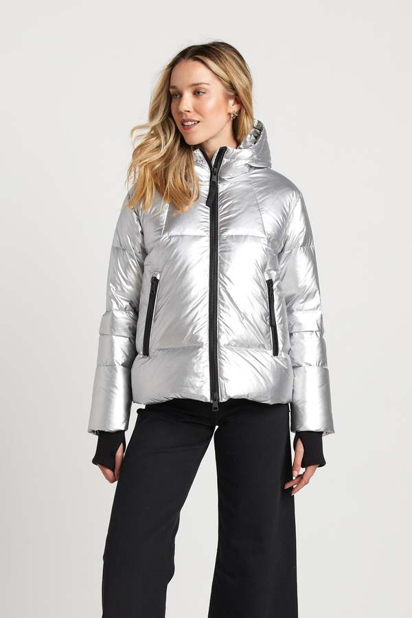 Adroit Pacific Down Hooded Jacket - Silver