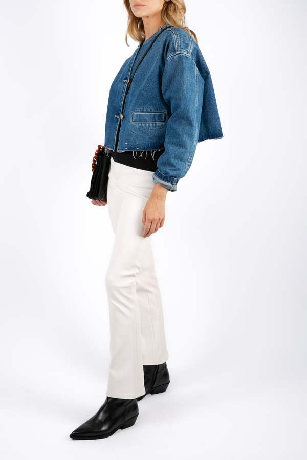 ジャケット ALYSI SS25 DENIM JACKET (205909 P5046BDM) Alysi Denim Bomber Jacket in Blue | THE LIST