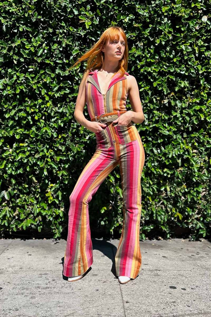 Mumu Jacksonville Jumpsuit - Hutch Stripe Denim | Garmentory